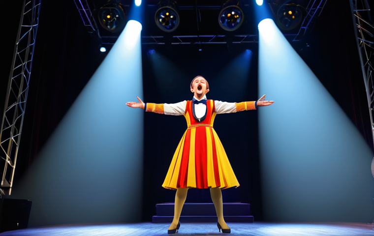 A Musical Theatre Performer on Stage**
"A musical theatre performer, fully clothed in a vibrant stage costume, center stage under bright spotlights, singing with passion and gesturing expressively, appropriate attire, safe for work, perfect anatomy, correct proportions, natural pose, well-formed hands, proper finger count, natural body proportions, professional stage lighting, high-quality rendering, family-friendly, modest clothing, professional setting."
**