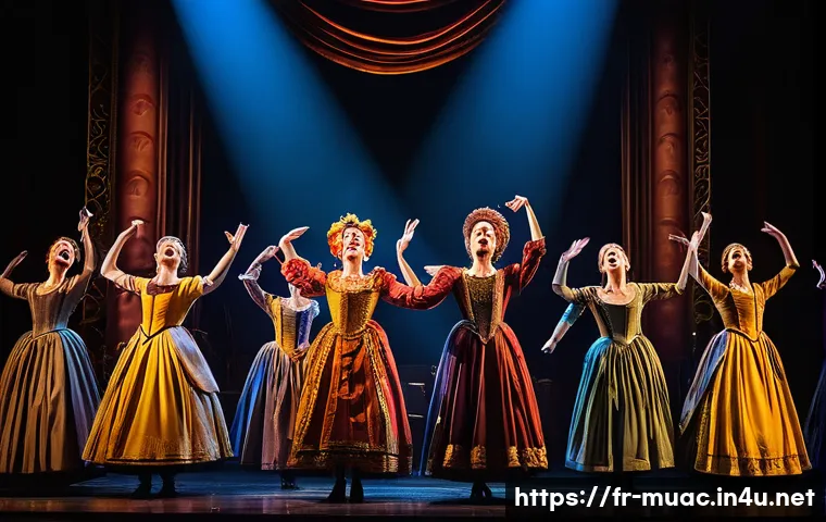 뮤지컬 배우가 된 이유와 동기 - **Image Prompt 1: The Grand Stage Performance**
A vibrant and dramatic scene on a large, ornate ...