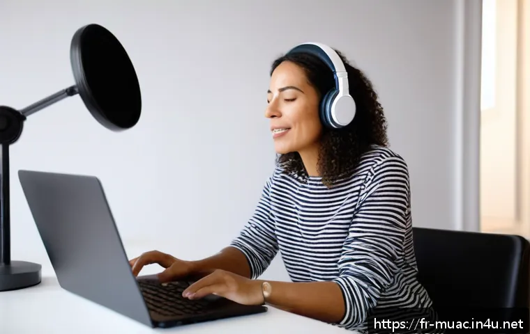 뮤지컬 배우의 온라인 강의 참여기 - A professional female vocal coach conducting an online masterclass from a modern, softly lit home st...